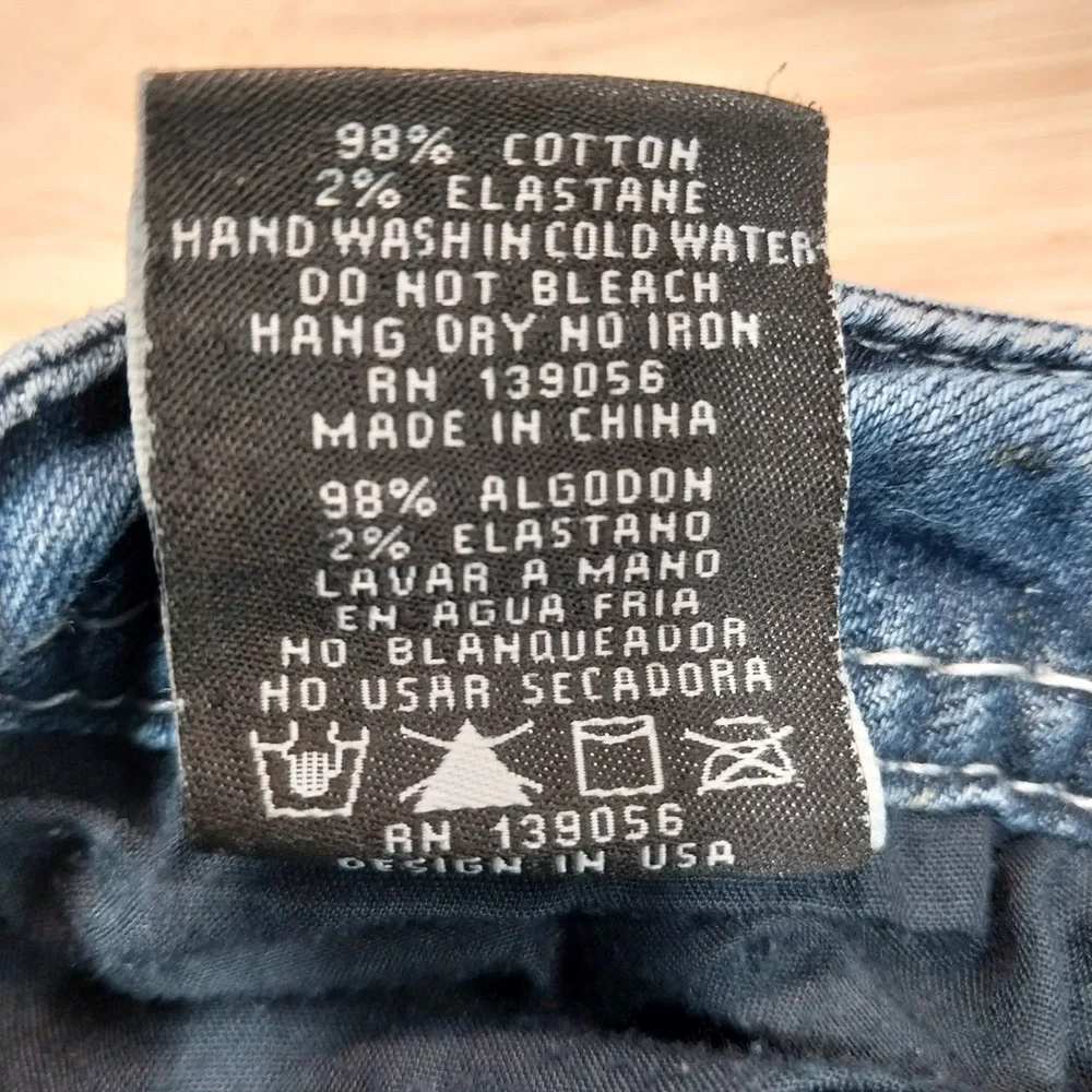 Grace in LA Jeans Women Bootcut Distressed Stretch Denim 30 Blue
